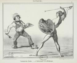 Combats des écoles.- L'Idéalisme et le Réalisme. Honoré Daumier
