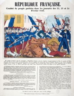 Peuple sur une barricade en février 1848