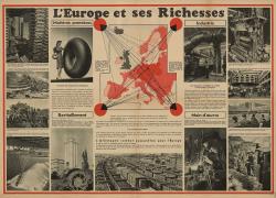 Affiche matières premières industrie carte de l'Europe