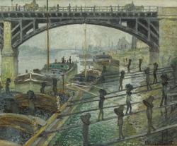 Déchargeurs de charbon sur les quais de Seine à Paris