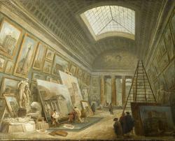 Vue imaginaire de la Grande Galerie du Louvre