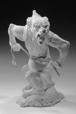 Statuette d'un animal fantastique mi-loup, mi-gargouille
