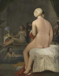 Femme nue de dos aux bains