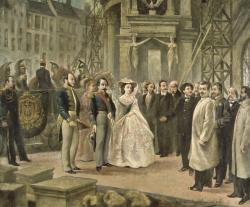 Napoléon III et l'Impératrice visitent les travaux de l'Opéra