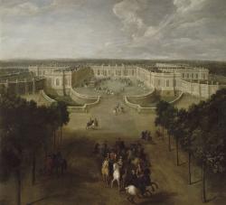 le Grand Trianon avec des cavaliers