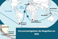 carte de la Circumnavigation de Magellan