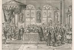scène solennelle avec Henri IV prêtant serment