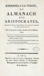 Les Etrennes à la vérité ou Almanach des Aristocrates.