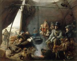 Le duc d'orléans reçu dans un campement de Lapons, août 1795