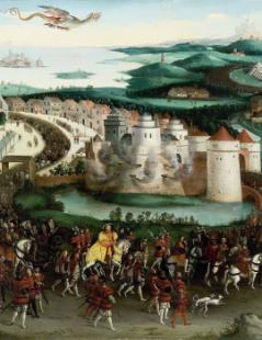 Entrevue de François Ier et d'henri VIII au camp du Drap d'or le 7 juin 1520 : détail d'henri VIII