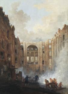 L'Incendie de l'opéra au Palais-Royal en 1781