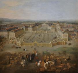 Vue du château de Versailles du côté de la place d'armes