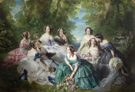 L'impératrice Eugénie entourée des dames d'honneur