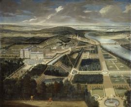 Vue cavalière du château et du parc de Saint-Cloud