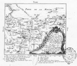 Carte de la côte depuis Saint-Malo jusqu'au Cap Fréhel, par Lespinasse de Villiers.