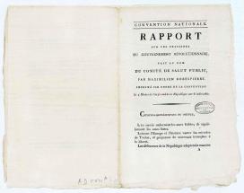 Rapport sur les principes du gouvernement révolutionnaire... par Maximilien de Robespierre