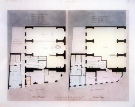 Plan des rez-de-chaussée et 1er étage, n° 12, rue Transnonain.