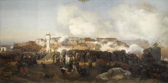 Les colonnes d'assaut se mettent en mouvement lors du siège de Constantine, 13 octobre 1837.