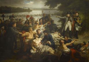 Retour de Napoléon Ier dans l'île de Lobau après la bataille d'Essling, 23 mai 1809.
