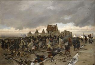 Bivouac après le combat du Bourget, 21 décembre 1870.