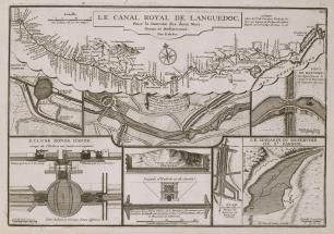 Tracé du canal du Languedoc en 1716