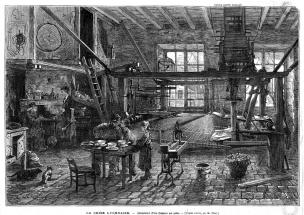 La crise lyonnaise. Intérieur d'un tisseur de soie. (in Le Monde illustré, 3 mars 1877)