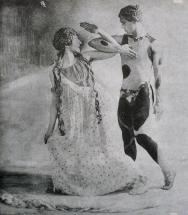 Lydia Nelidova et Vaslav Nijinski dans