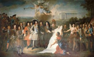 Le marquis de Louvois présente à Louis XIV le plan devant servir à la construction de l'hôtel des Invalides