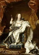 Portrait de Louis XV (1710-1774), âgé de 5 ans, assis sur son trône en grand costume royal