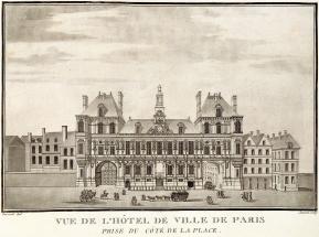 Vue de l'Hôtel de ville de Paris, prise du côté de la place