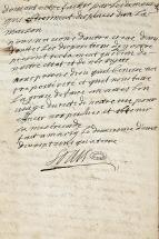 Testament de Louis XIV : dernière page, avec signature du roi