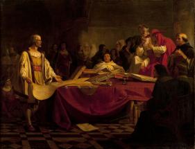 Christophe Colomb devant le conseil de Salamanque