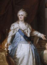 Portrait de Catherine II en pied avec un sceptre