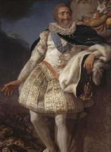 Le roi Henri IV debout en costume d'époque