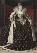 Marie de Médicis en pied en robe fleurdelisée, avec sa couronne