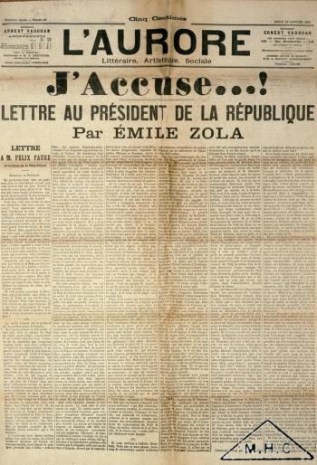 J'accuse... ! par Emile Zola dans L'Aurore. - 