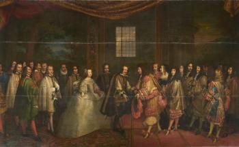 Entrevue de Louis XIV et de Philippe IV dans l'île des Faisans, le 7 juin 1660 - LE BRUN Charles