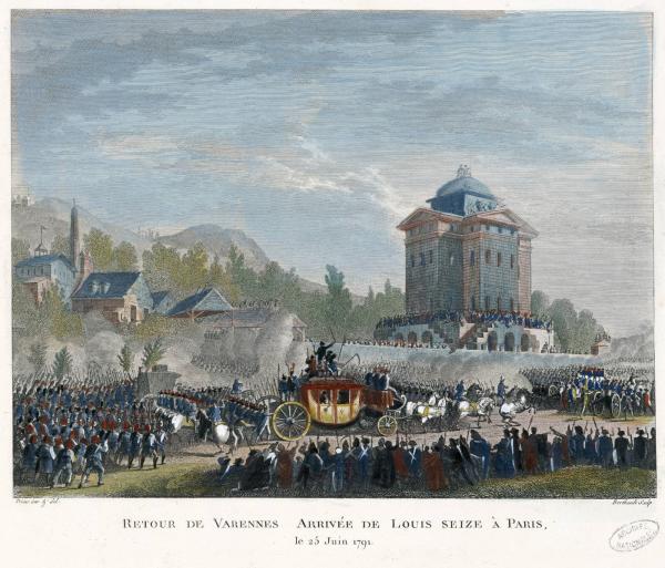 Retour de Varennes. Arrivée de Louis Seize à Paris, le 25 juin 1791.