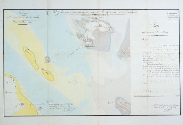 Plan de la rade de l'île d'aix par l'ingénieur Vanéchout [Organiser la batterie de la Force]