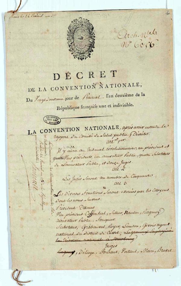 Décret de la Convention du 22 prairial an II (10 juin 1794)