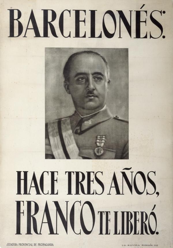 Barcelonés : hace tres anos, Franco te libero