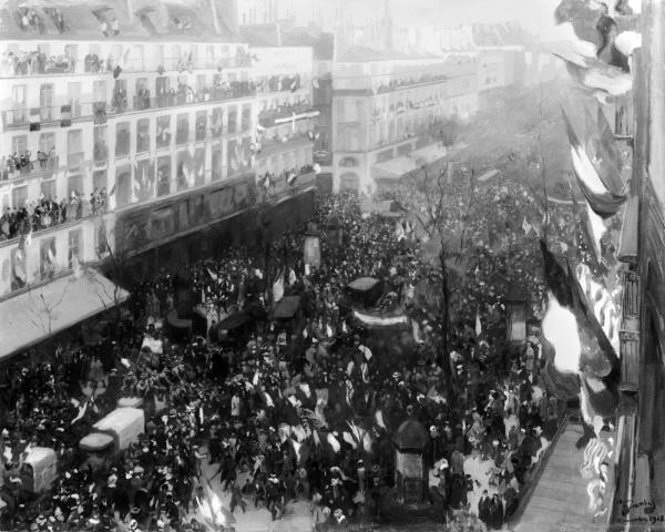 Boulevard Bonne-Nouvelle, 11 novembre 1918