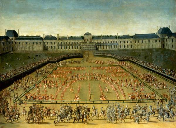 Le Grand Carrousel donné par Louis XIV dans la cour des Tuileries à Paris.