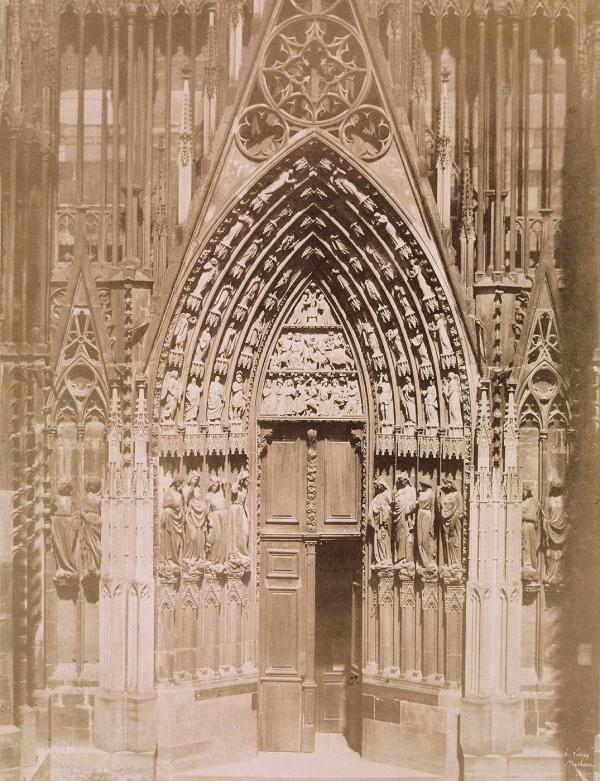 Portail nord de la façade ouest, cathédrale Notre-Dame à Strasbourg.