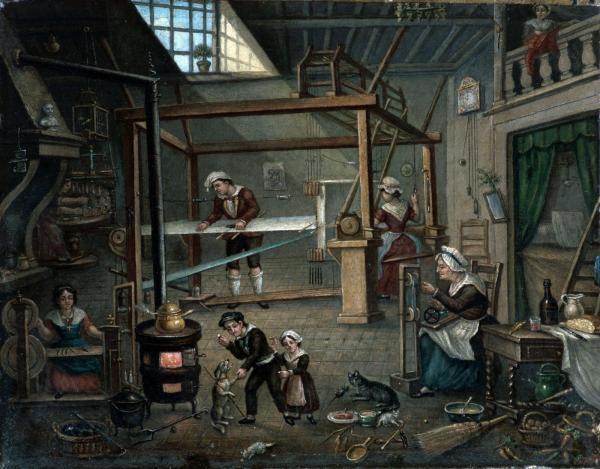 Intérieur d'un atelier de canut de la montée des Epies.