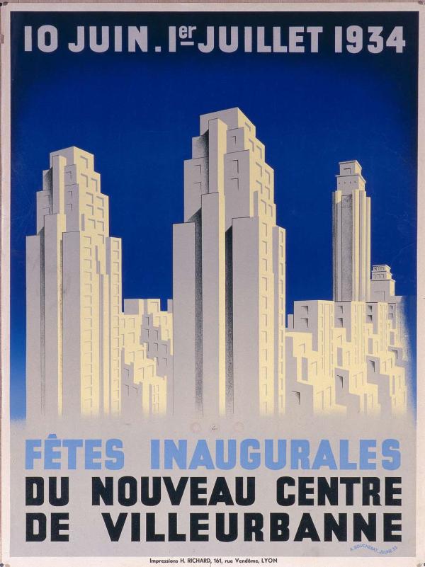 10 juin - 1er juillet 1934. Fêtes inaugurales du nouveau centre de Villeurbanne.