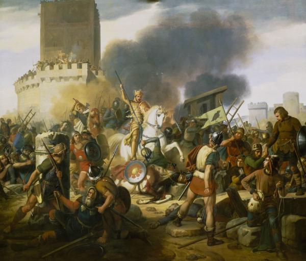 Le comte Eudes défend Paris contre les Normands, 886