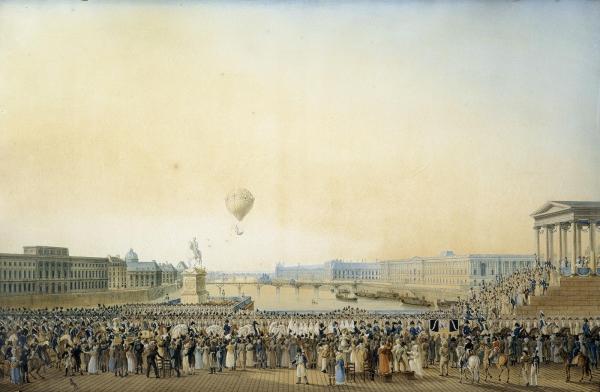 Entrée du roi Louis XVIII à Paris, 3 mai 1814, au moment de son passage sur le pont Neuf.