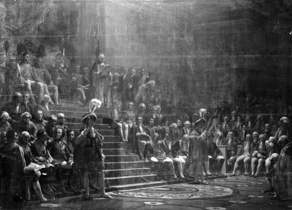 Louis XVIII préside l'ouverture de la session des Chambres, le 4 juin 1814.