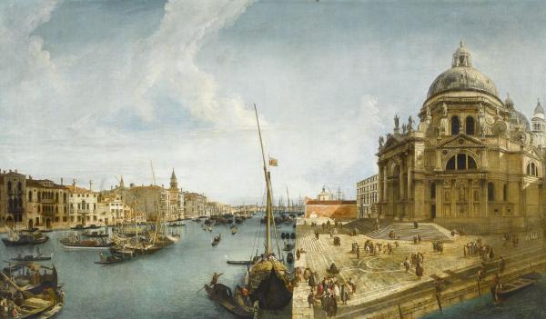 l'Entrée du Grand Canal et l'église de la Salute à Venise